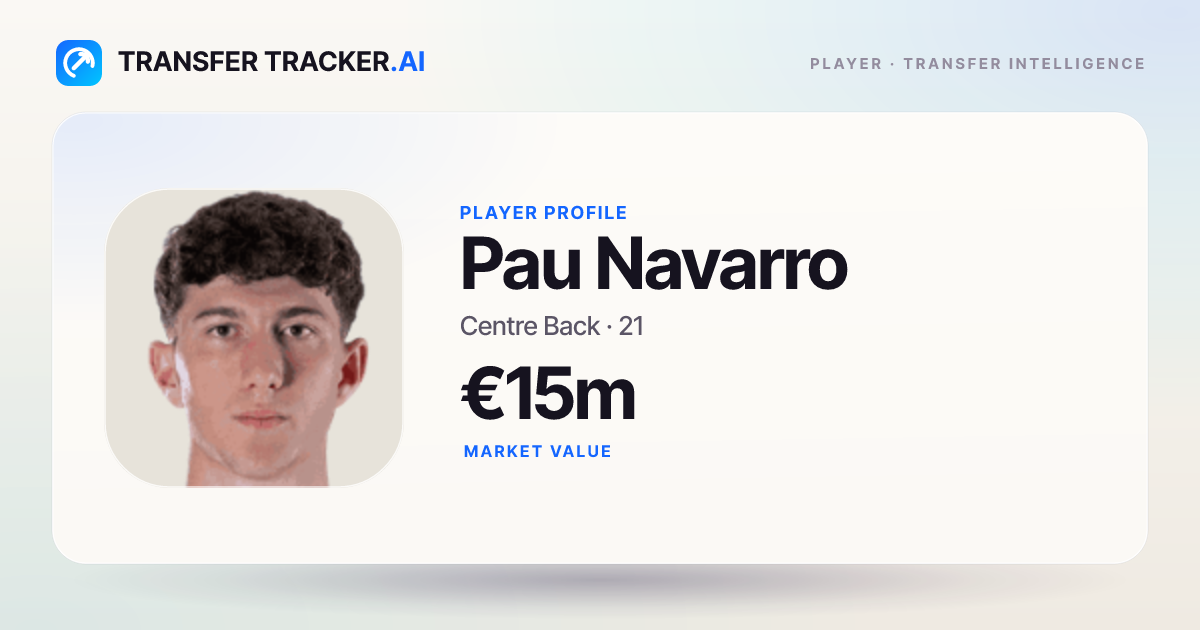 Pau Navarro Transfer News, Rumours & Market Value | Villarreal